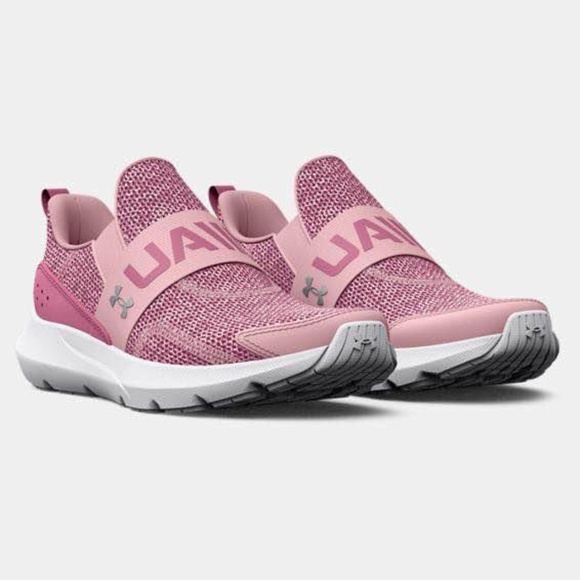 BRAND NEW youth girl under armour gps surge 3 slip-on pink shoes size 2Y & 7Y - Picture 1 of 8